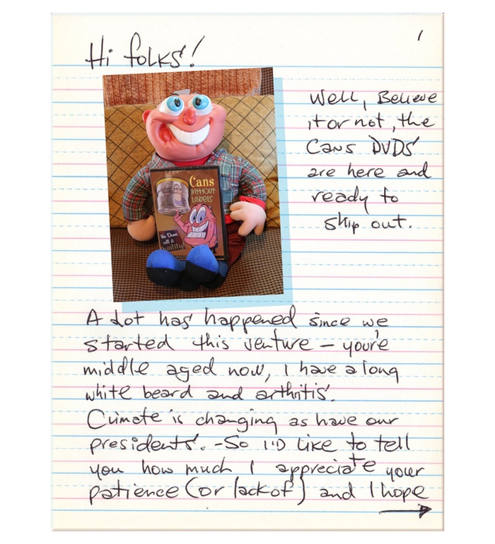 Джон Крисфалуси наконец-то завершил создание Cans Without Labels. На этой неделе начнёт рассылать DVD.

Напомним, что 10-минутный мультфильм был в производстве 6 лет, собрав перед этим бюджет в $130 0...