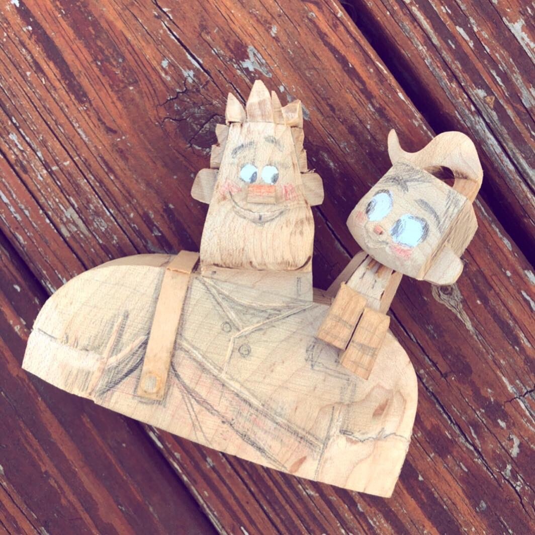 Подарок для команды мультфильма Ralph Breaks the Internet: памятный бюст Ральфа и Ванилопы, резная работа....