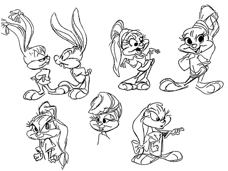 Ранние наброски Бэбс Банни от Дэна Хаскетта...