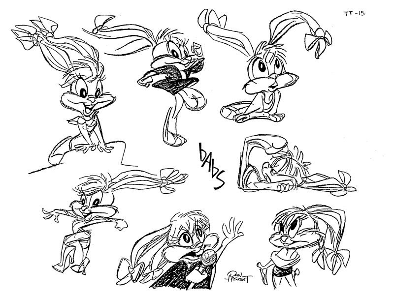 Ранние наброски Бэбс Банни от Дэна Хаскетта...